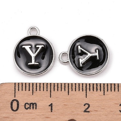 Platinum Plated Alloy Charms LS-ENAM-S118-02Y-P-1