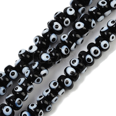 Handmade Evil Eye Lampwork Beads Strands LAMP-A007-02A-04-1