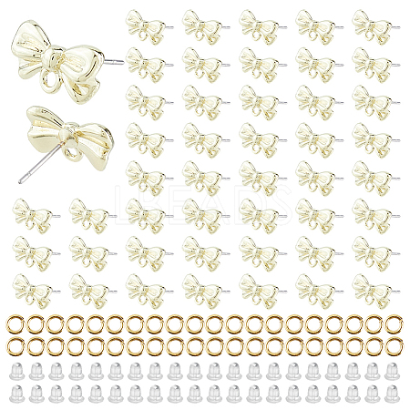 48Pcs Rack Plating Alloy Stud Earring Findings FIND-HS0002-65-1