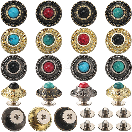 24 Sets 12 Style Alloy Buttons FIND-CP0001-87-1
