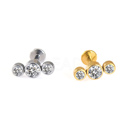 316L Surgical Stainless Steel & G23 Titanium Crystal Rhinestone Labrets for Women Men WG3A239-11-1