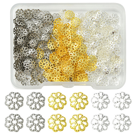 300Pcs 3 Styles Brass Bead Caps IFIN-FS0001-43-1