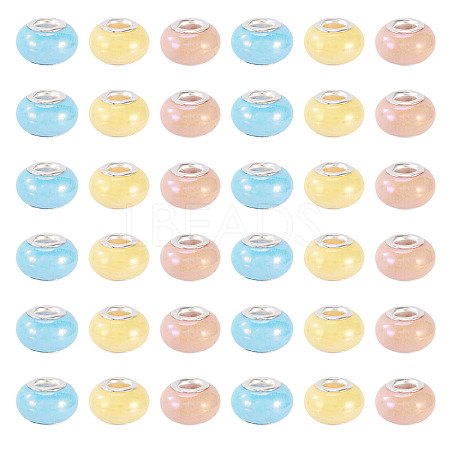 150Pcs Opaque Resin European Beads RESI-TA0004-61B-1