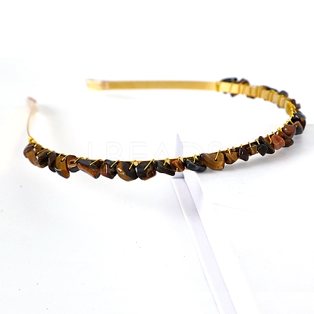 Natural Tiger Eye Hair Bands PW-WGC1C33-24-1