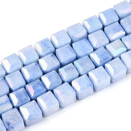 Anti-Tarnish Electroplate Glass Beads Strands GLAA-T025-8mm-10C-1