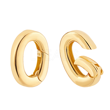 2Pcs 925 Sterling Silver Spring Gate Rings STER-PH0002-88G-1