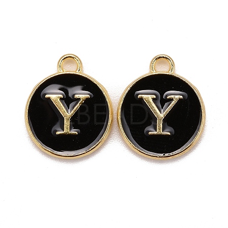 Golden Plated Alloy Charms LS-ENAM-S118-02Y-1