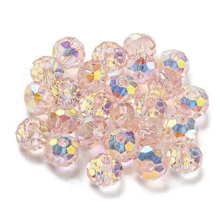 Transparent Electroplate Glass Beads GLAA-L046-02D-1
