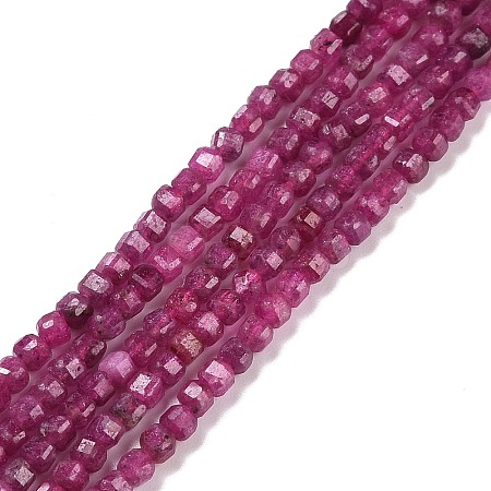 Lab Grown Red Corundum Beads Strands G-C009-B13-1-1