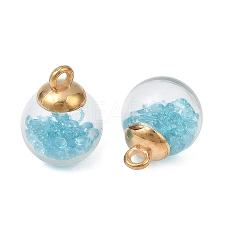 Transparent Glass Bottle Pendants GLAA-L018-13-1-1