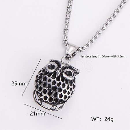 Gothic 316 Surgical Stainless Steel Pendant Box Chain Necklaces for Men ZF3615-1-1