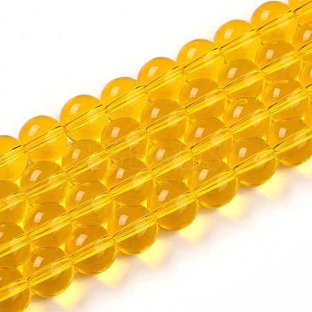 Transparent Glass Beads Strands GLAA-T032-T10mm-24-1