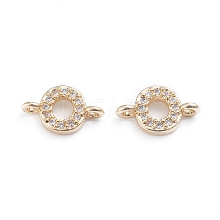 Brass Micro Pave Cubic Zirconia Letter Links ZIRC-I042-16G-O-1