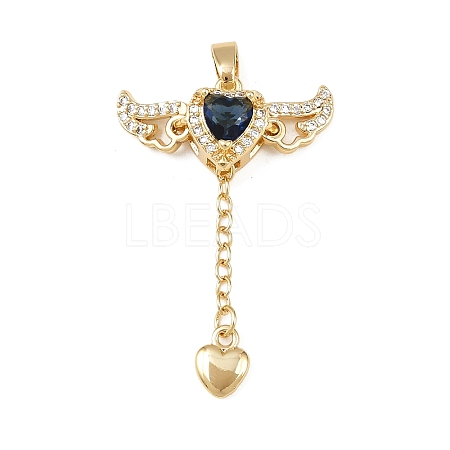 Brass Micro Pave Cubic Zirconia Pendants KK-B161-12G-02-1