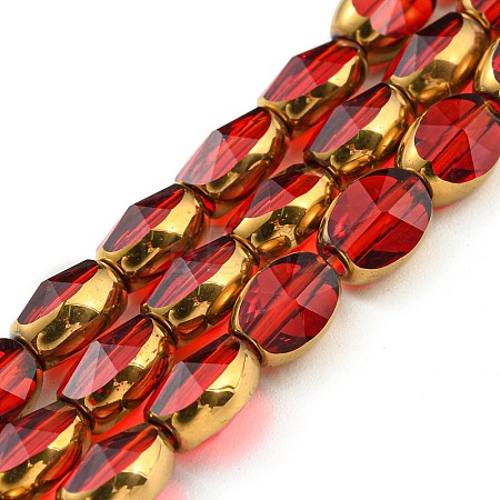 Electroplate Transparent Glass Beads Strands EGLA-G037-03A-HP01-1