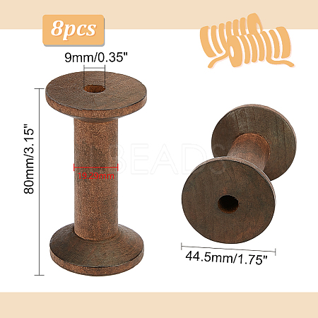Wooden Empty Spools WOOD-WH0034-03B-1