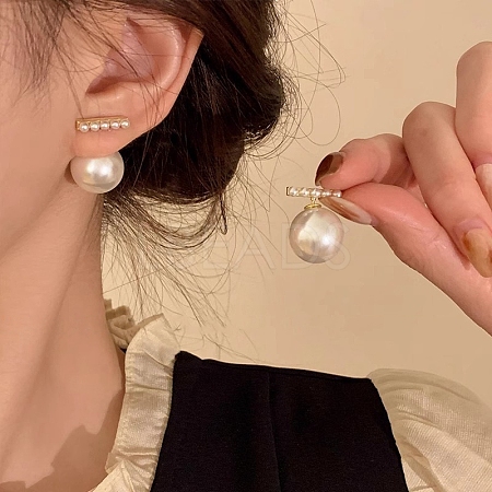 Plastic Pearl Stud Earrings WG46953-67-1