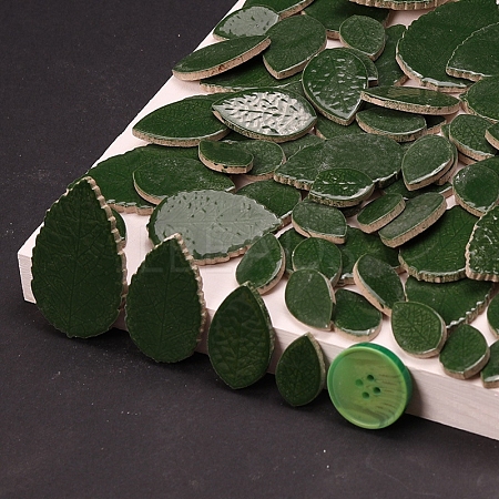 Leaf Shape Porcelain Mosaic Tiles PW-WG00441-11-1