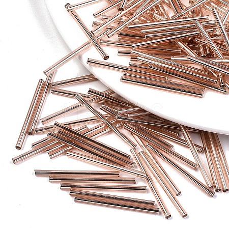 Electroplate Glass Bugle Beads X-SEED-S043-02A-03-1