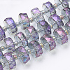 Electroplat Glass Beads Strands X-EGLA-Q092-8mm-D07-1