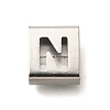 Letter Style 304 Stainless Steel Square Slide Charms STAS-L132-19N-1