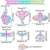 24Pcs 6 Styles 201 Stainless Steel Filigree Big Pendants STAS-UN0023-16-4