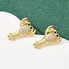 Brass Micro Pave Cubic Zirconia Pendant & Stud Earrings Sets for Women SJEW-F227-01F-G-4