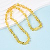 Natural Amber Nuggets Beaded Necklaces NJEW-T019-10-1