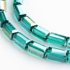 AB Color Plated Faceted Cuboid Electroplate Glass Beads Strands EGLA-F109-A06-A-1