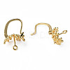 Brass Hoop Earring Findings with Latch Back Closure KK-N233-375-4