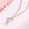304 Stainless Steel Letter Pendant Necklaces NJEW-LP0001-52E-G-3