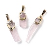 Natural Rose Quartz Big Pendants G-B066-01G-03-1