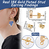 20Pcs Flat Round Brass Stud Earring Findings KK-BBC0013-96B-2