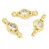 Rack Plating Brass Pave Clear Cubic Zirconia Connector Charms KK-Z028-05G-1