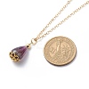 Natural Amethyst Teardrop Pendant Necklace NJEW-JN03966-5