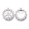 Brass Micro Pave Clear Cubic Zirconia Pendants KK-N232-144-NF-2