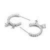 925 Sterling Silver with Cubic Zirconia Stud Earring Findings EJEW-B038-11P-2