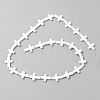 Natural Freshwater Shell Cross Beads Strands BSHE-WH0015-01-1