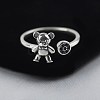 Bear Shape 925 Thai Sterling Silver Finger Rings for Women RJEW-BB58348-6