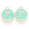 Golden Plated Alloy Enamel Charms X-ENAM-S118-05P-1