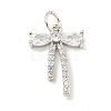 Rack Plating Brass Micro Pave Clear Cubic Zirconia Pendants KK-B093-01C-P-1