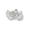Swan Brass Micro Pave Cubic Zirconia Fold Over Clasps KK-D324-30P-1