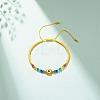 Lampwork Evil Eye & Glass Beaded Bracelet BJEW-JB08367-02-2