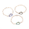 Iron Paperclip Chain Bracelets BJEW-JB05115-M-1