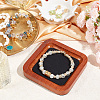 Square Wood Jewelry Storage Tray with Microfiber Fabric Mat Inside ODIS-WH0030-37A-02-3