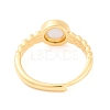 Round Natural Blue Lace Agate Adjustable Rings RJEW-Q817-03G-03-3