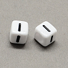 Large Hole Acrylic Letter European Beads SACR-Q103-6mm-01I-2