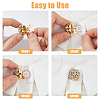 6Pcs Brass & Acrylic Rhinestone Cufflinks BUTT-DC0001-17B-4