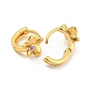 Flower Real 18K Gold Plated Brass Hoop Earrings EJEW-L269-077G-2