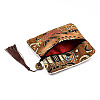 Chinese Brocade Tassel Zipper Jewelry Bag Gift Pouch ABAG-F005-09-4